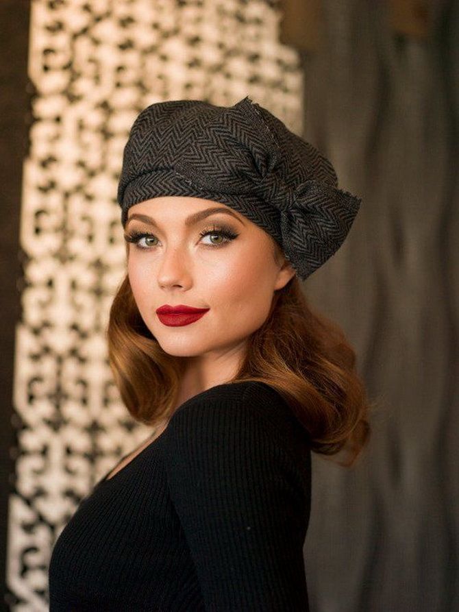 Elegant and retro: original beret looks 7