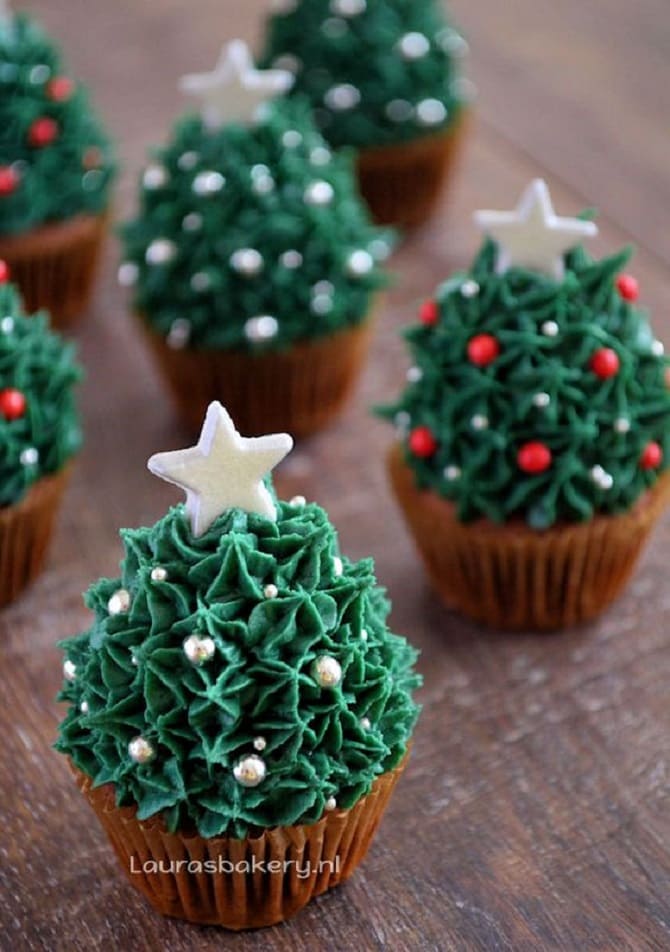 How to decorate cupcakes for the New Year with your own hands 10