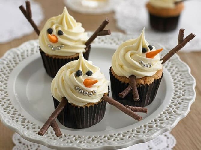 How to decorate cupcakes for the New Year with your own hands 15