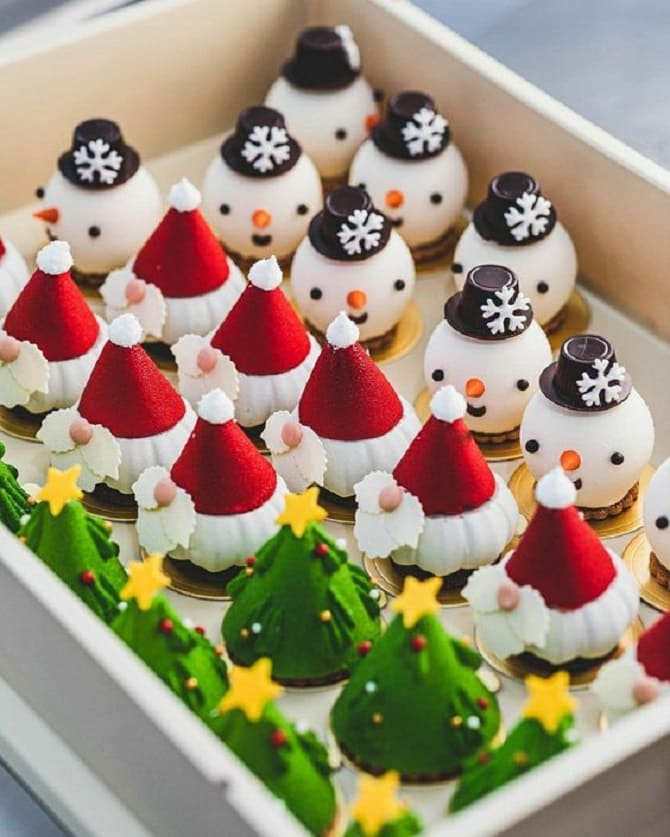 So dekorieren Sie Cupcakes für das neue Jahr mit Ihren eigenen Händen 5