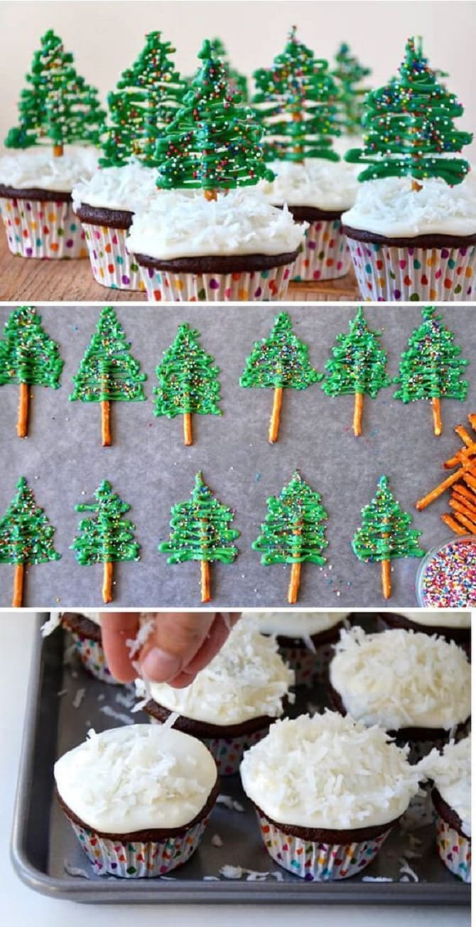 So dekorieren Sie Cupcakes für das neue Jahr mit Ihren eigenen Händen 7