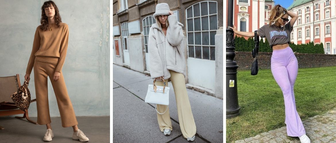 Fashionable and warm: how to wear ribbed knit trousers