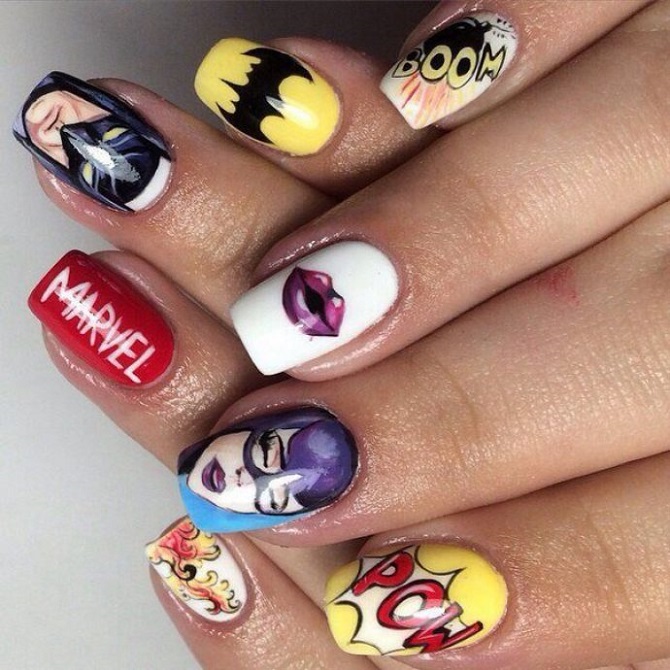 Comic book manicure 2023: what is this popular trend? 12