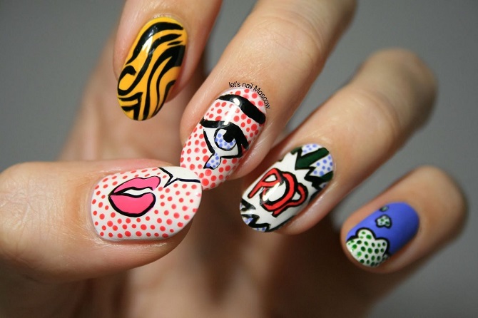 Comic book manicure 2023: what is this popular trend? 15