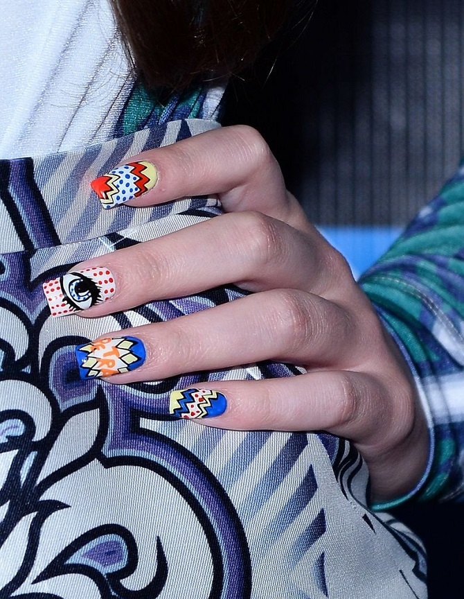 Comic book manicure 2023: what is this popular trend? 19