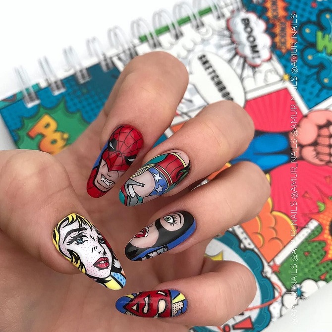 Comic book manicure 2023: what is this popular trend? 3