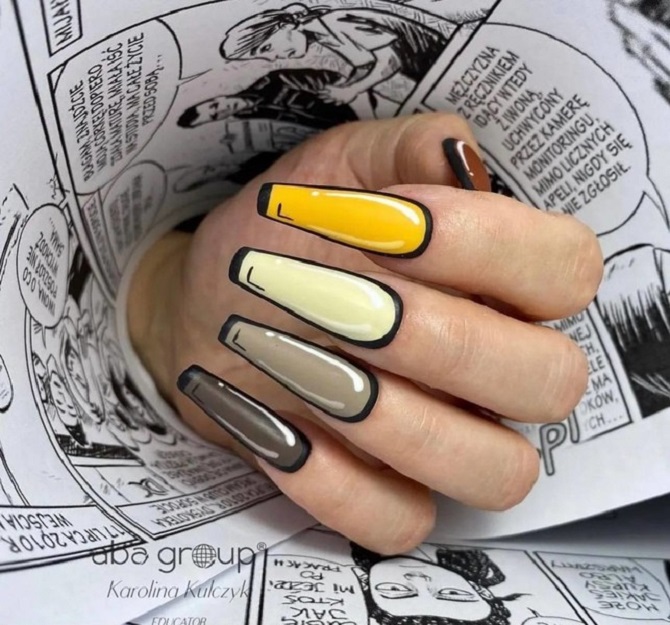 Comic book manicure 2023: what is this popular trend? 7