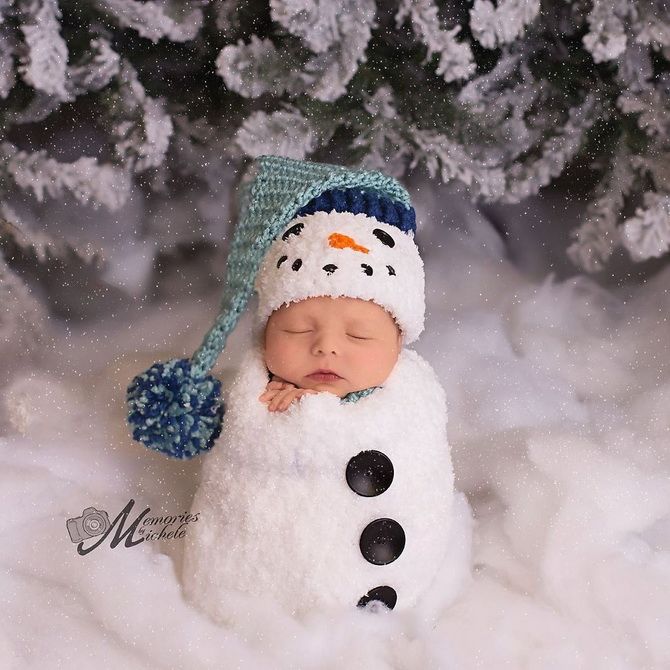New Year’s photo session of a baby – ideas for touching baby photos 11
