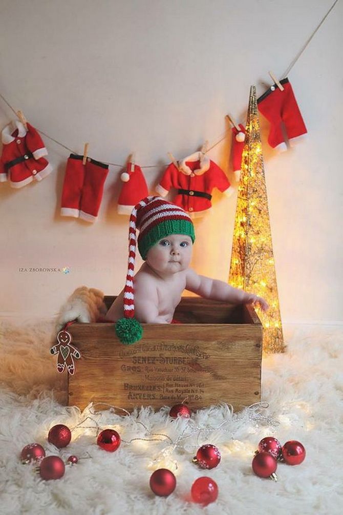 New Year’s photo session of a baby – ideas for touching baby photos 15