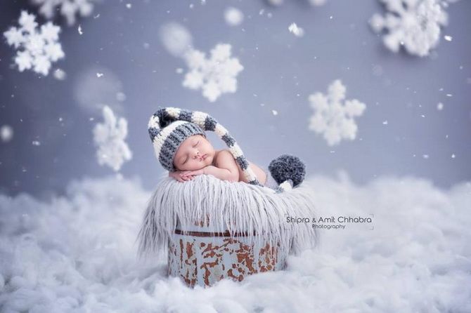 New Year’s photo session of a baby – ideas for touching baby photos 32