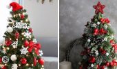 Über 20 Ideen, wie man einen Weihnachtsbaum in Rot schmückt