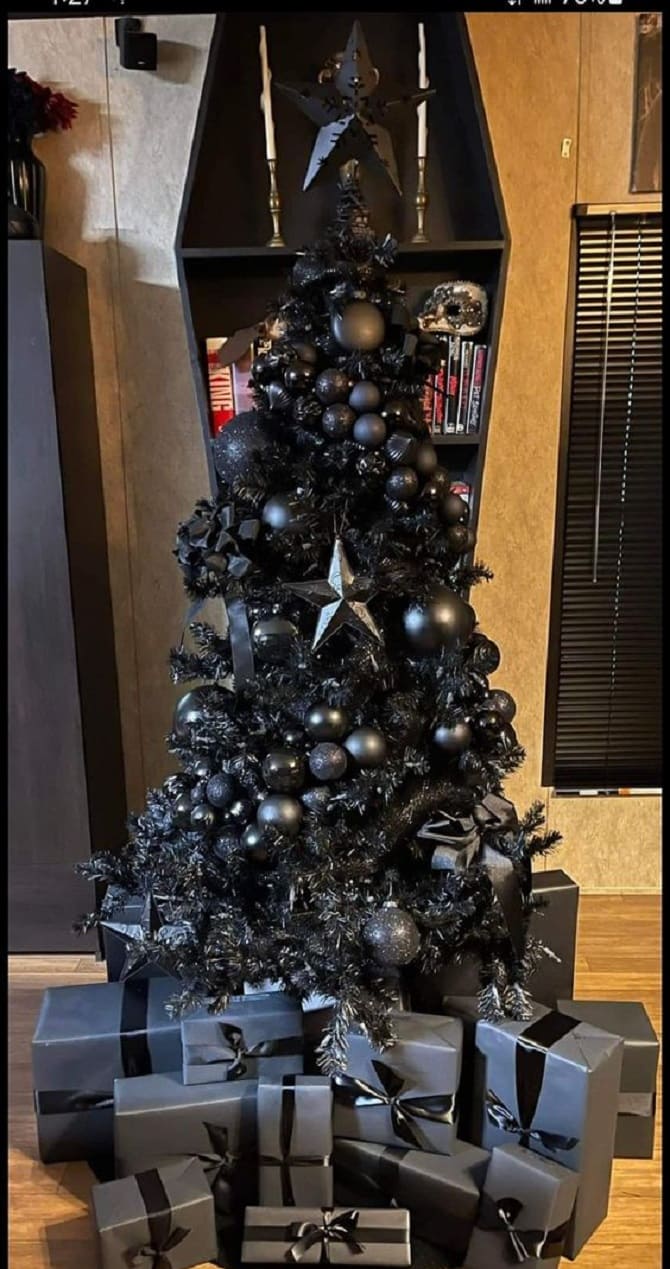 How to decorate a Christmas tree in black for 2023 of the Black Rabbit 4