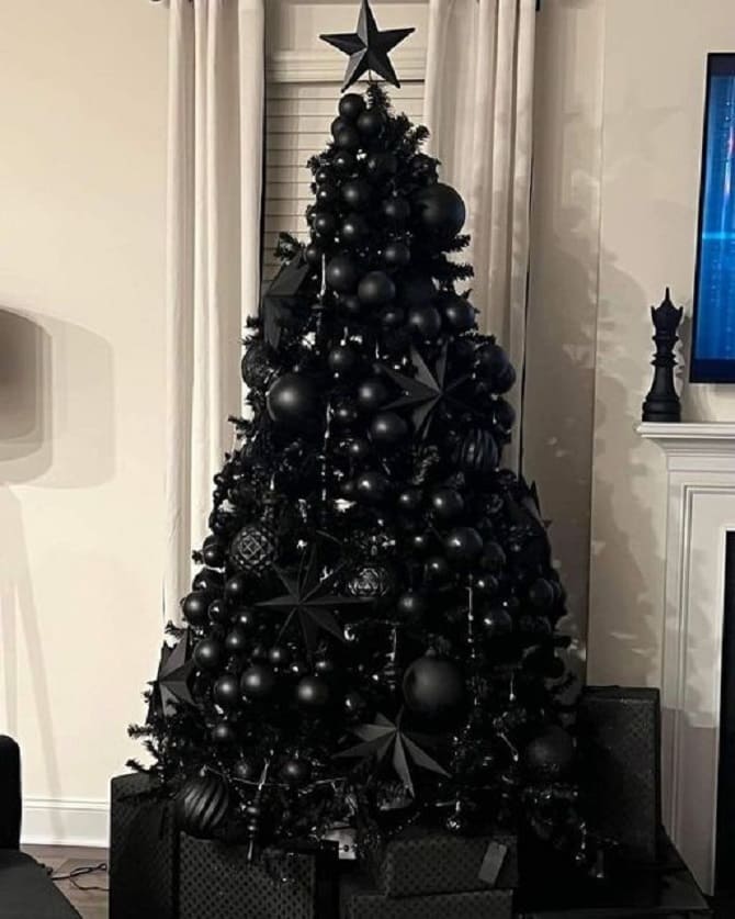 How to decorate a Christmas tree in black for 2023 of the Black Rabbit 6