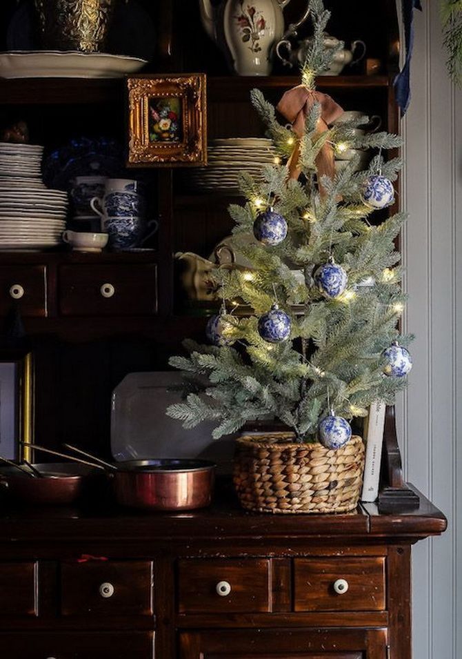 Ideen für Weihnachtsbäume in Weidenkörben 1