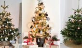 Ideas for Christmas trees in wicker baskets
