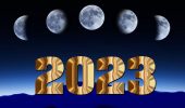 Lunar calendar of New Moons and Full Moons for 2023