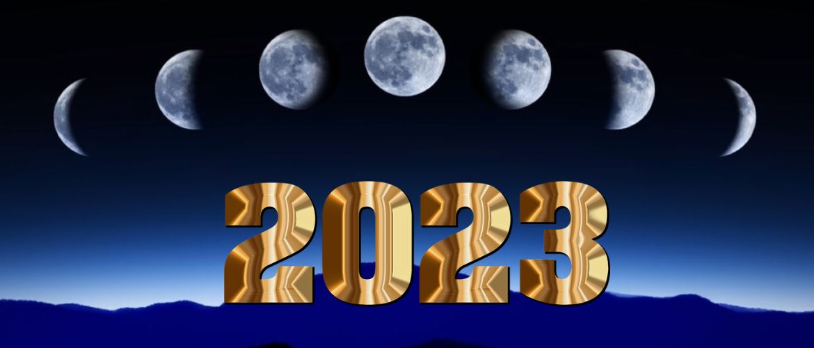 Lunar calendar of New Moons and Full Moons for 2023