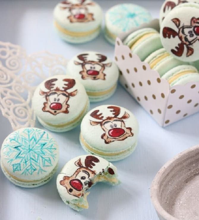 How to decorate macaroons for the New Year 2024: beautiful ideas with photos 4