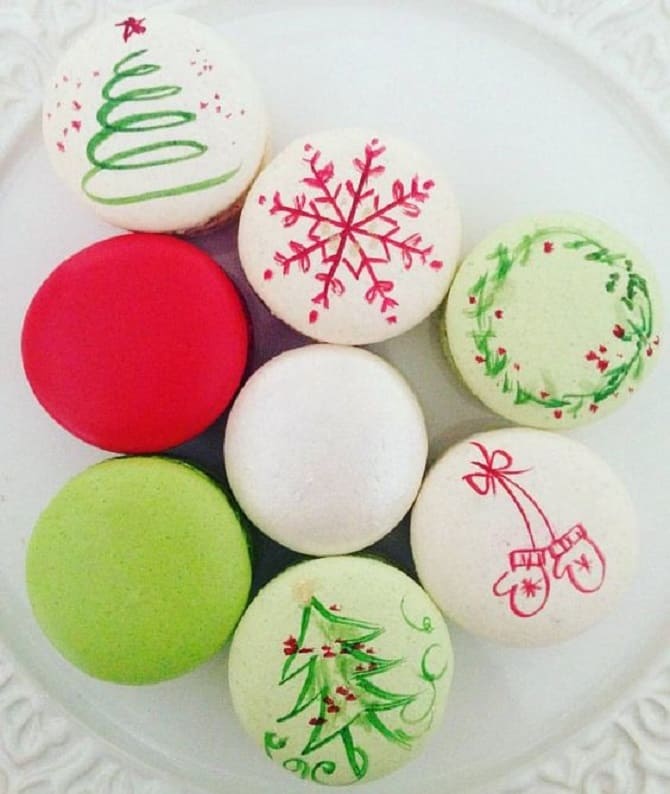 How to decorate macaroons for the New Year 2024: beautiful ideas with photos 5