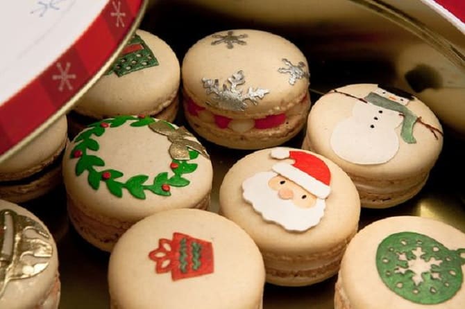 How to decorate macaroons for the New Year 2024: beautiful ideas with photos 6