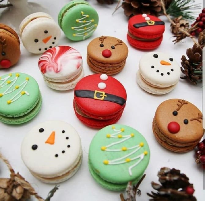How to decorate macaroons for the New Year 2024: beautiful ideas with photos 11