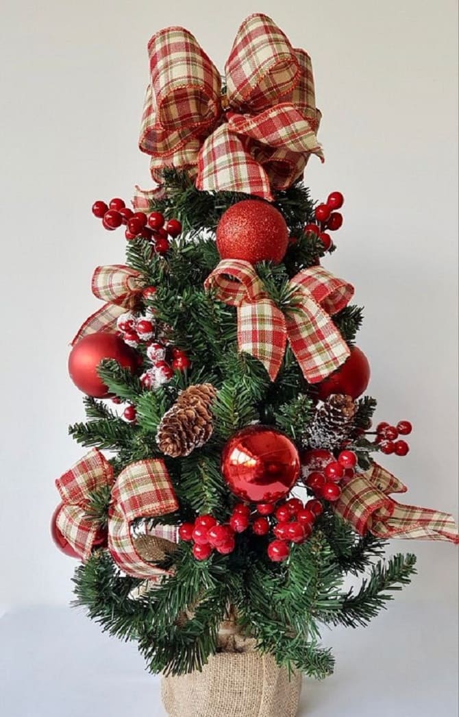 20+ ideas on how to decorate a Christmas tree in red 16