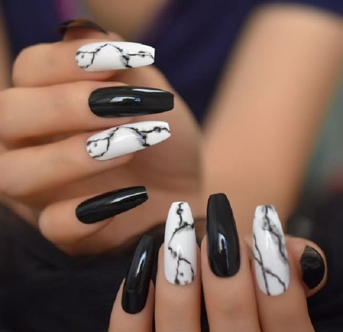 Manicure in the style of Wednesday Addams: photo ideas of stylish nail design 10