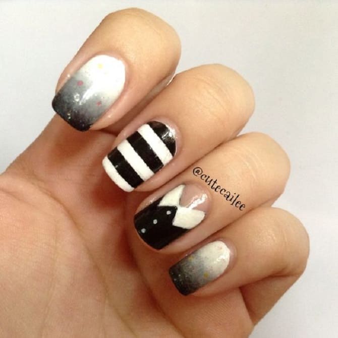 Manicure in the style of Wednesday Addams: photo ideas of stylish nail design 7