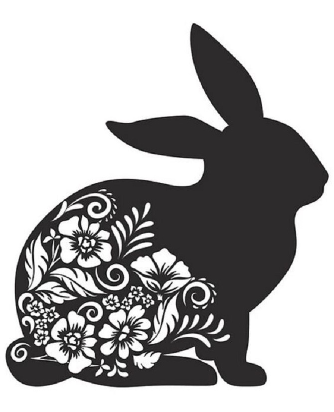 Вытынанки на год Кролика 2023: красивые шаблоны и трафареты для распечатки 5