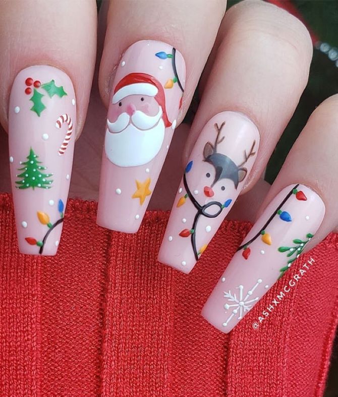 Christmas Manicure 2023: Beautiful Party Design Ideas 31