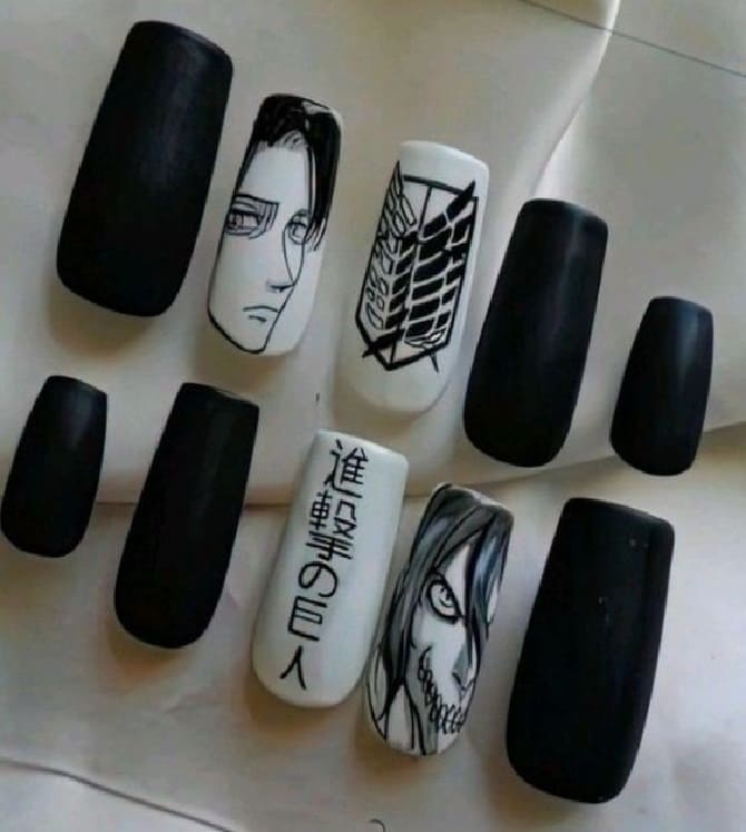 Anime Manicure: Best Ideas with Photos 1