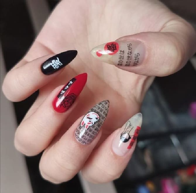 Anime Manicure: Best Ideas with Photos 17