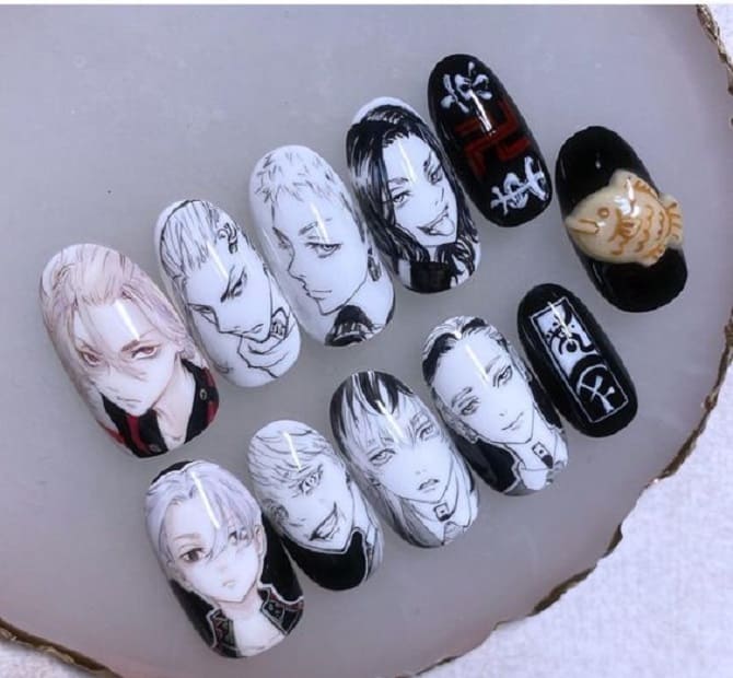 Anime Manicure: Best Ideas with Photos 3
