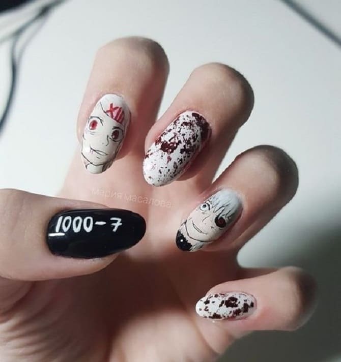 Anime Manicure: Best Ideas with Photos 6