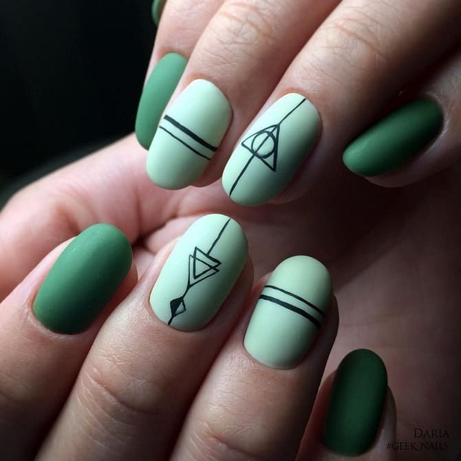 Harry Potter style manicure: beautiful and bright nail design 10