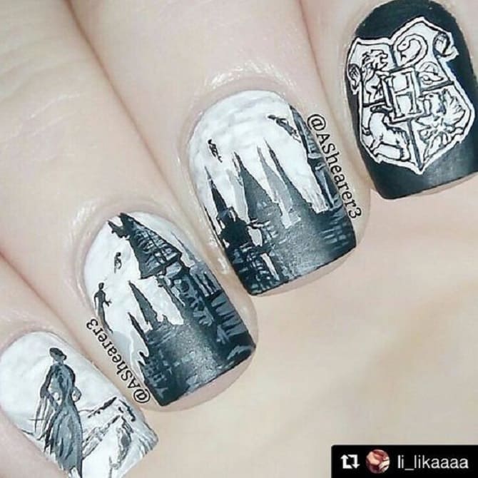 Harry Potter style manicure: beautiful and bright nail design 4