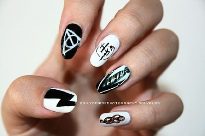 Harry Potter style manicure: beautiful and bright nail design 6