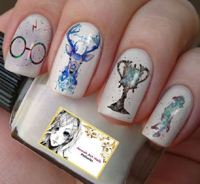 Harry Potter style manicure: beautiful and bright nail design 7
