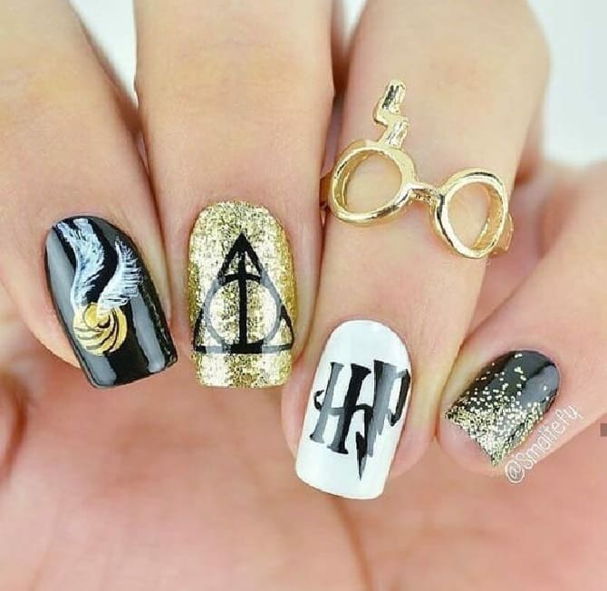 Harry Potter style manicure: beautiful and bright nail design 8