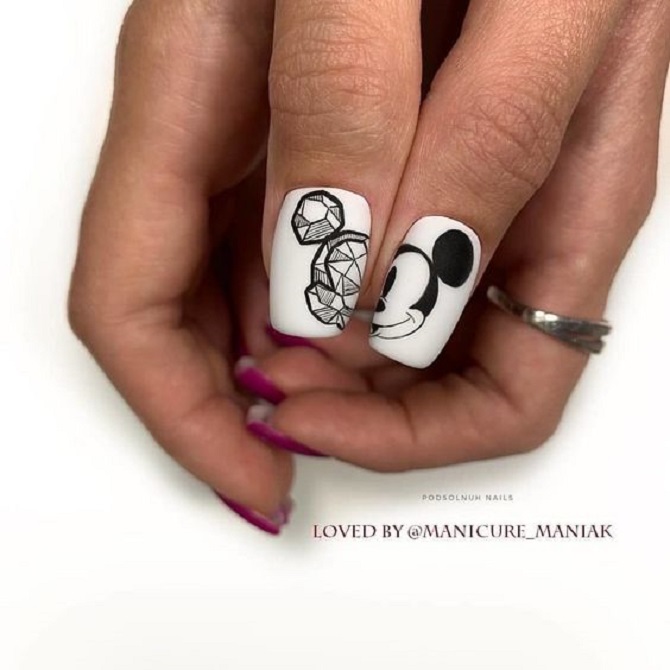 Маникюр в стиле Микки Мауса: стильные варианты дизайна ногтей 13