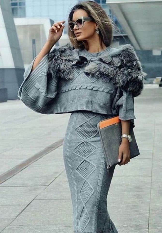 Вязаная юбка на зиму 2023: как носить модный тренд? 11