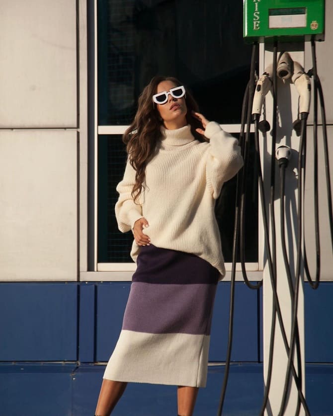 Вязаная юбка на зиму 2023: как носить модный тренд? 6