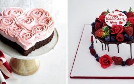 So dekorieren Sie einen Kuchen zum Valentinstag: schöne Dekoration von süßen Geschenken