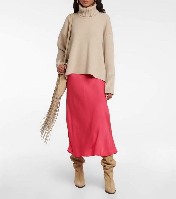 Satin midi skirt: an elegant item for all occasions 8