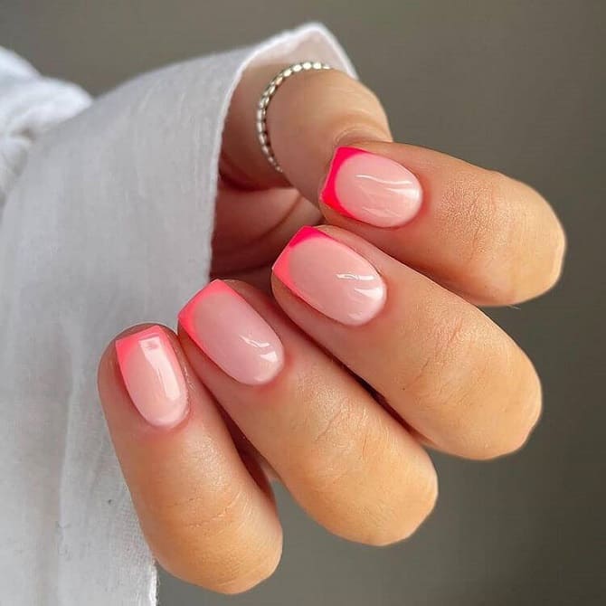 Color french: trendy nail design 2023 19