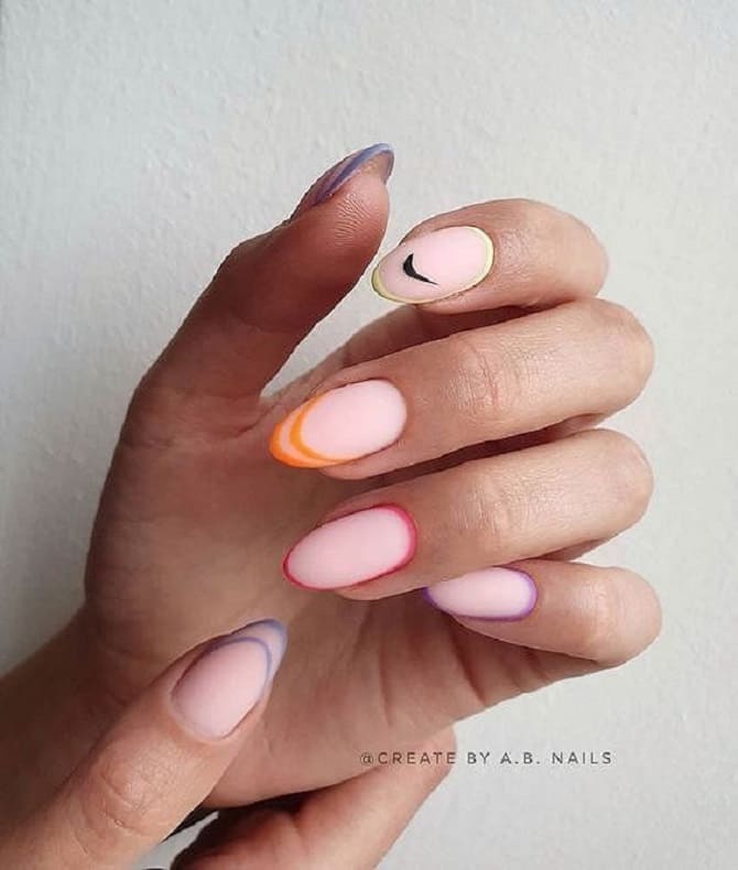Color french: trendy nail design 2023 4
