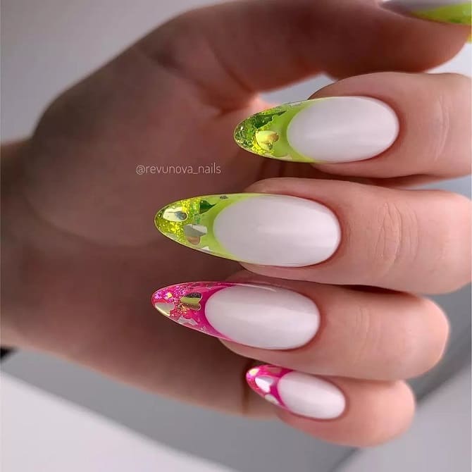 Color french: trendy nail design 2023 10