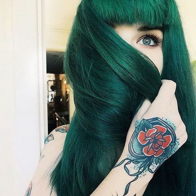 40 ідей фарбування волосся у зелений колір: як підібрати вдалий відтінок 7