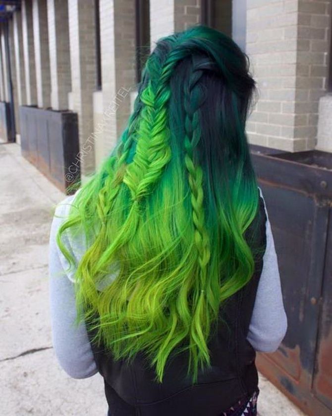 40 идей окрашивания волос в зеленый цвет: как подобрать удачный оттенок 28