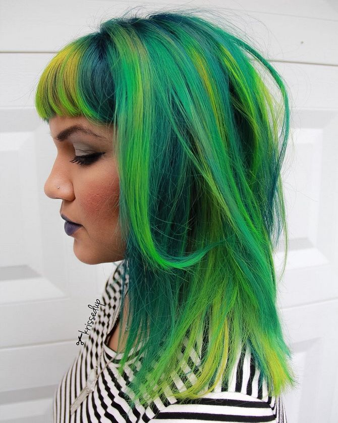 40 идей окрашивания волос в зеленый цвет: как подобрать удачный оттенок 34